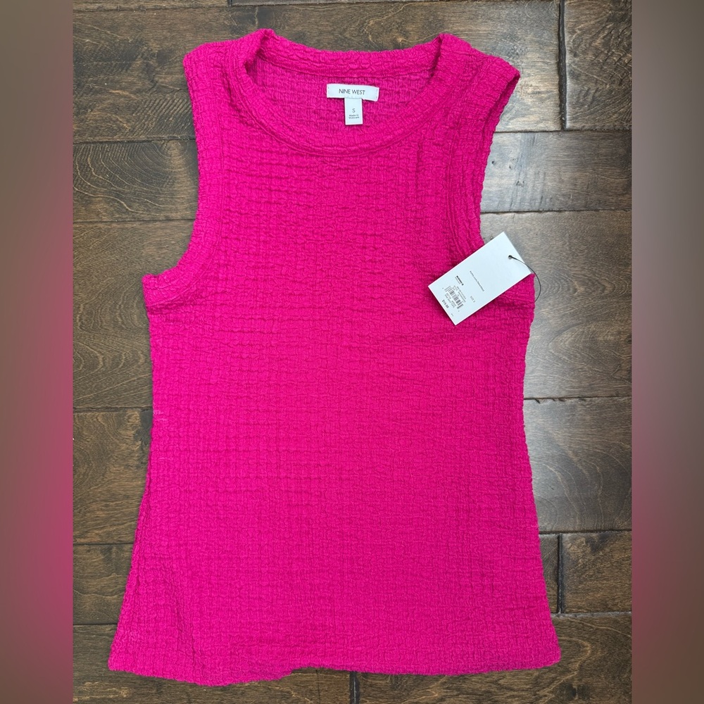 Nine West Fuchsia Textured Tank Top